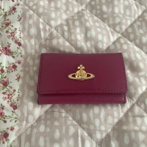 burgundy Vivienne Westood key case/wallet
